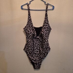 Nicole Miller Cheetah Print One Piece Swim Suit 3X
